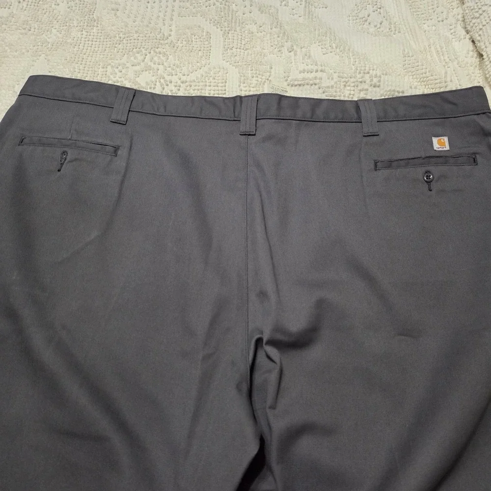 Carhartt Pants 56x32 Mens Grey Blended Twill Work Chino Straight Leg Flat Front